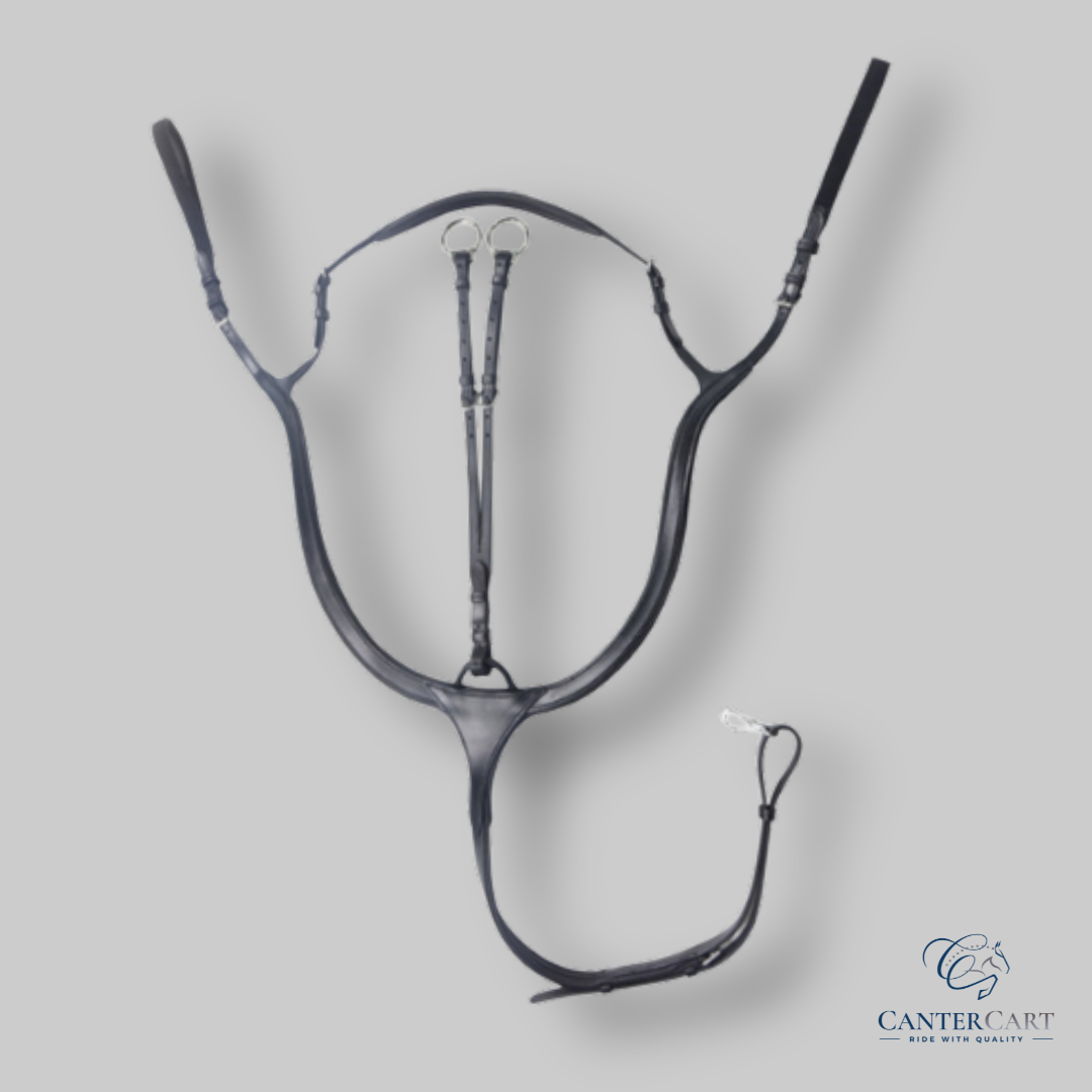 Brown Leather Three-point Breastplate with Detachable Martingale