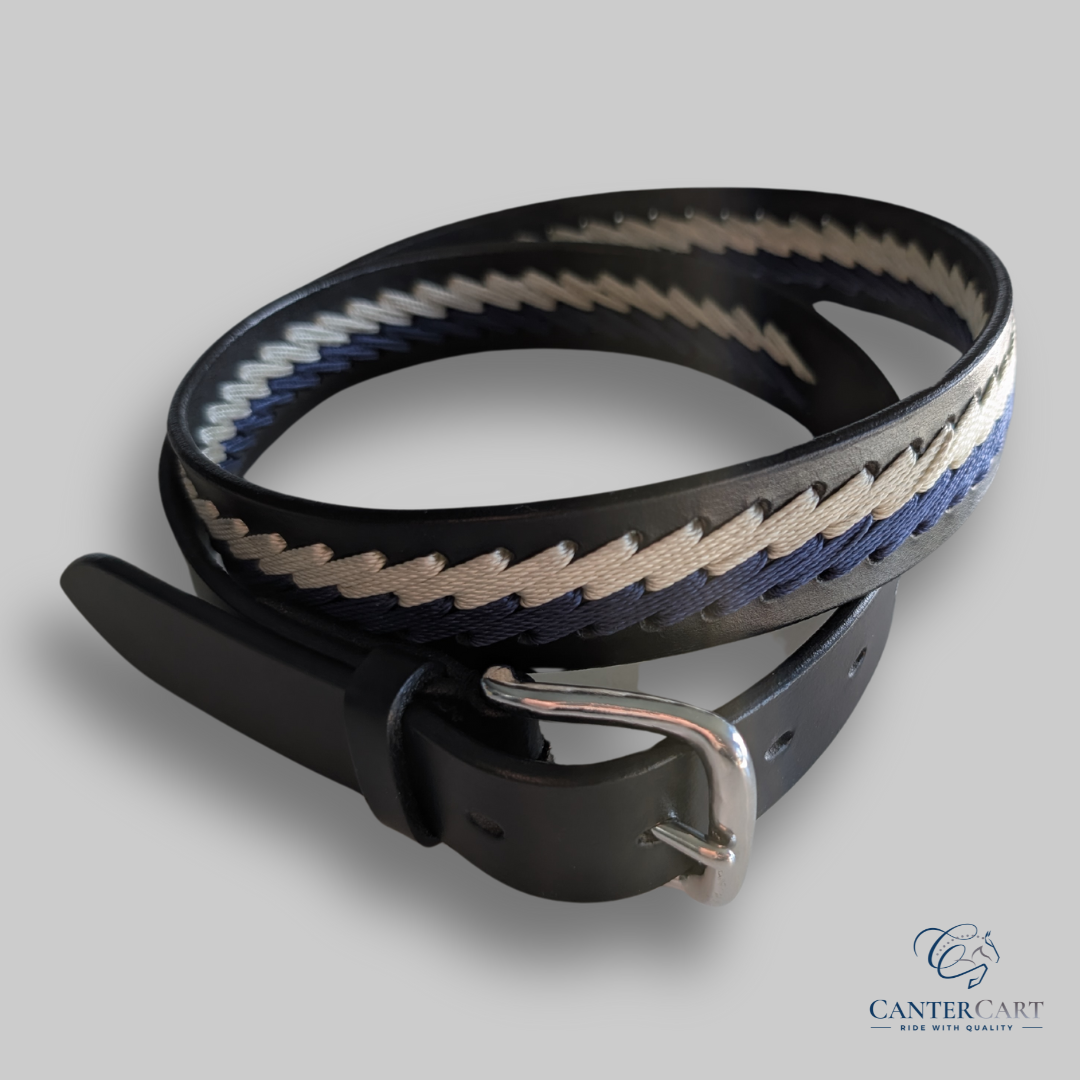 Unisex Black Leather Belt with Modern Stitching