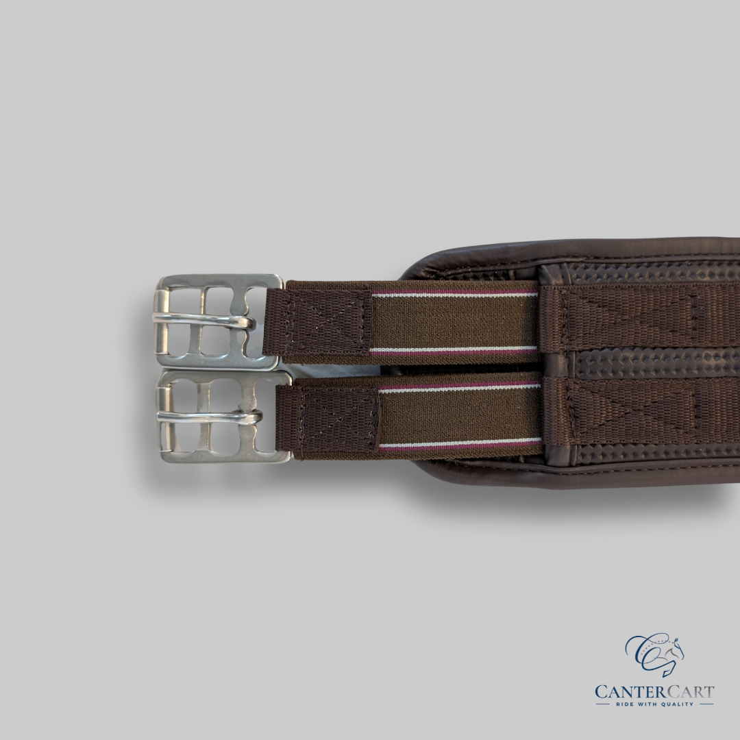 Brown Neoprene Long Girth with Elastic