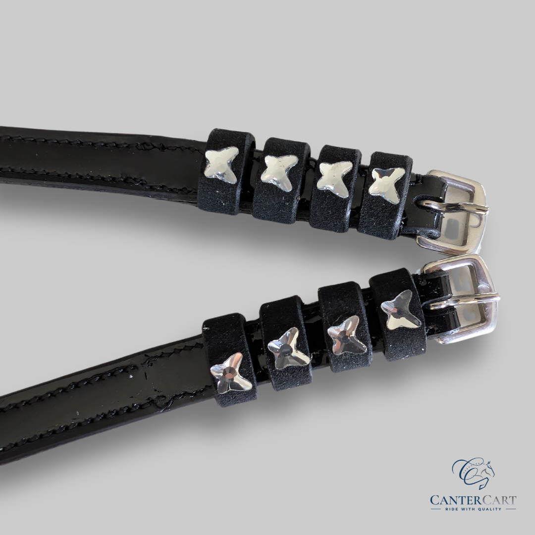Leather Spur Straps featuring Butterfly Charms
