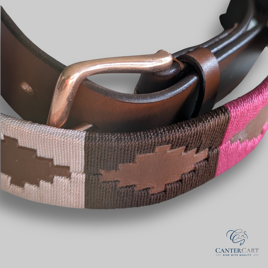 Unisex Gaucho Style Brown Leather Belt